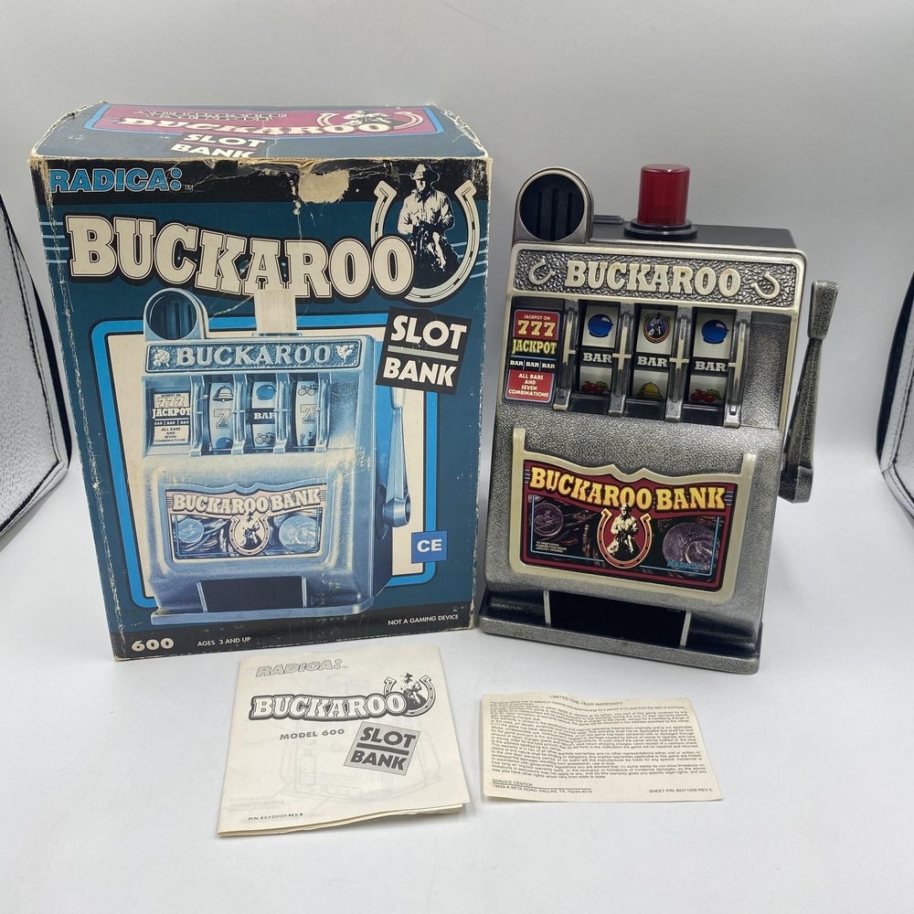 Vintage Radica‎ Buckaroo Coin Slot Bank Model 600 Battery Operated w/ Box Manual